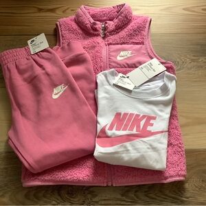 Nike girls 3pc fleece vest set size 6X(NWT)~PRICE IS FIRM~
